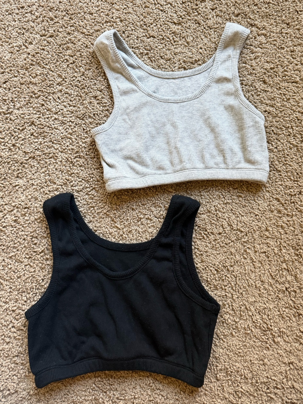 Ribbed shorts bra / cropped tank top